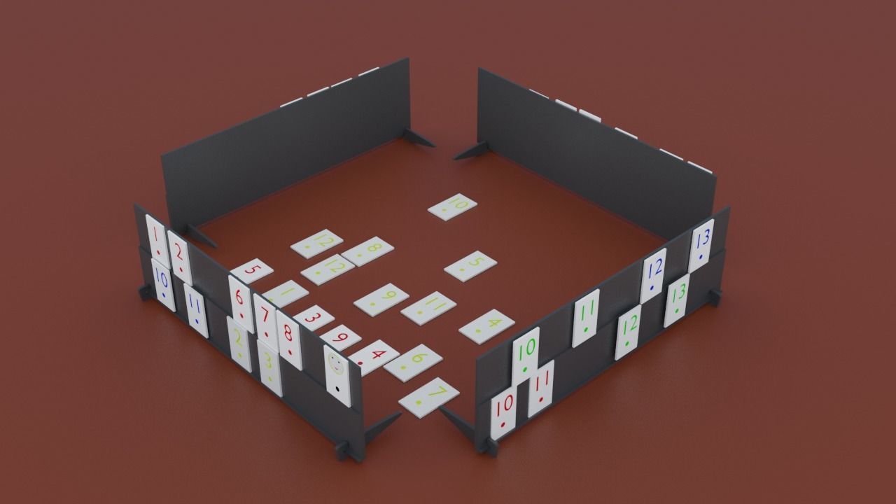 Remi game Low-poly 3D model_4