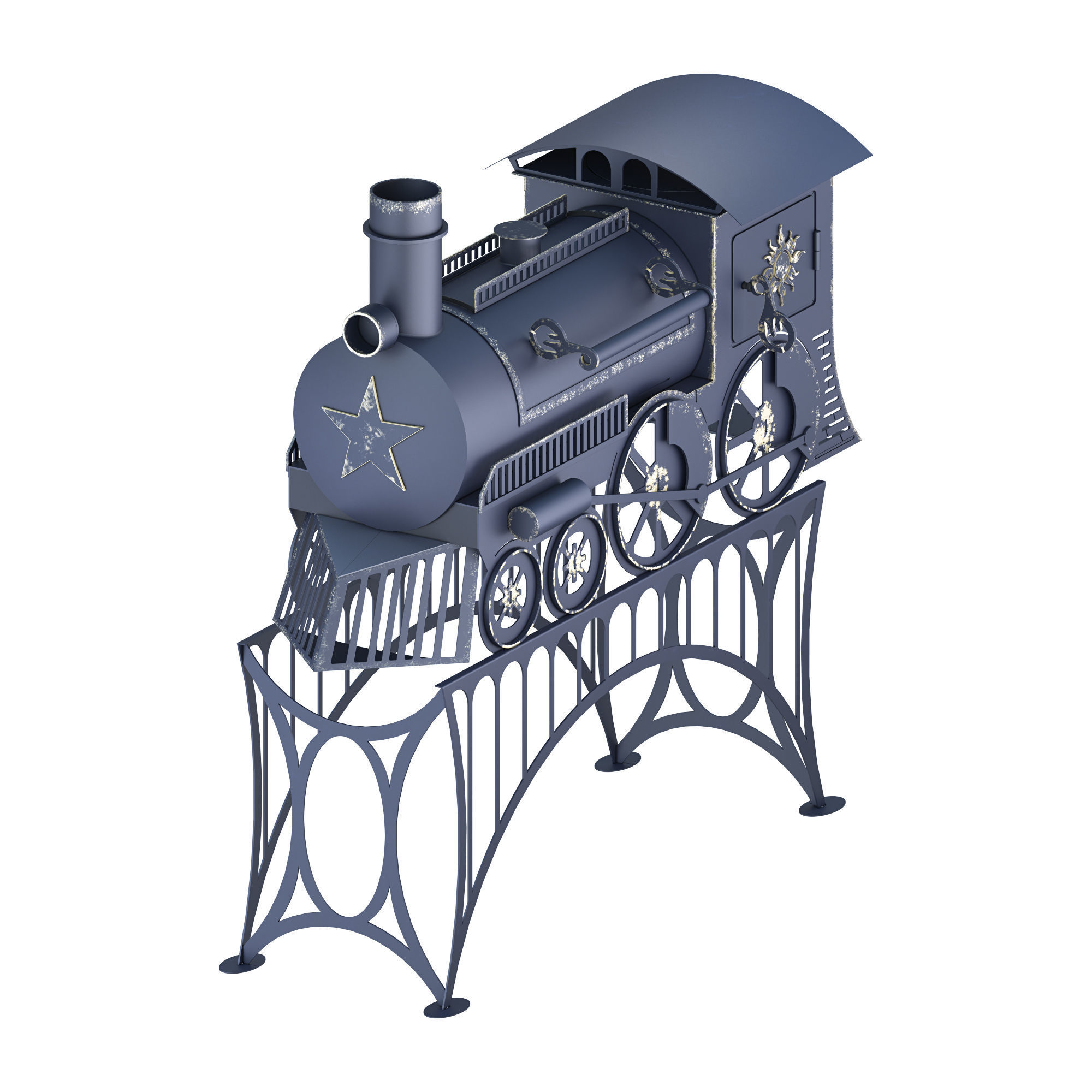 Stove train 3D model_4