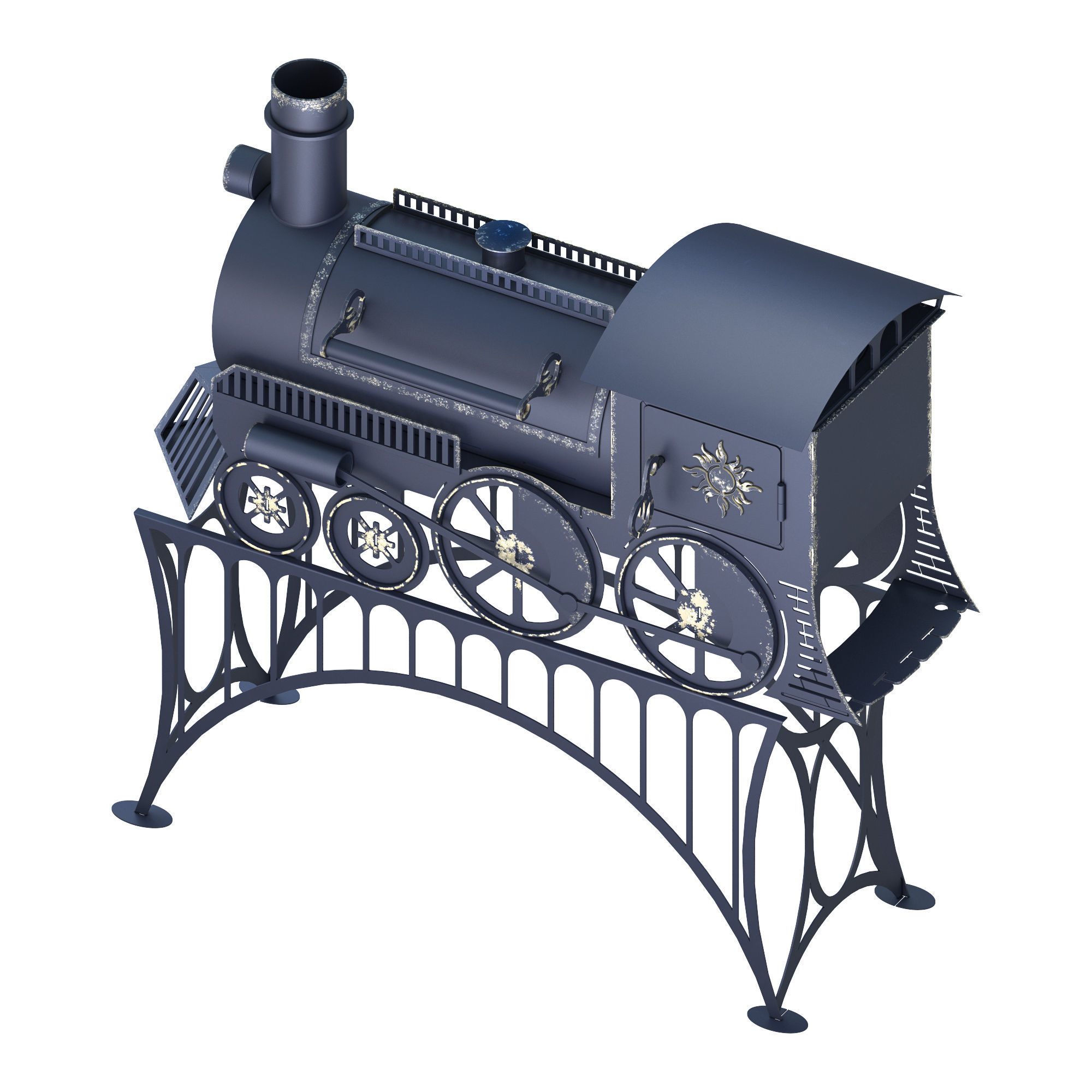 Stove train 3D model_2