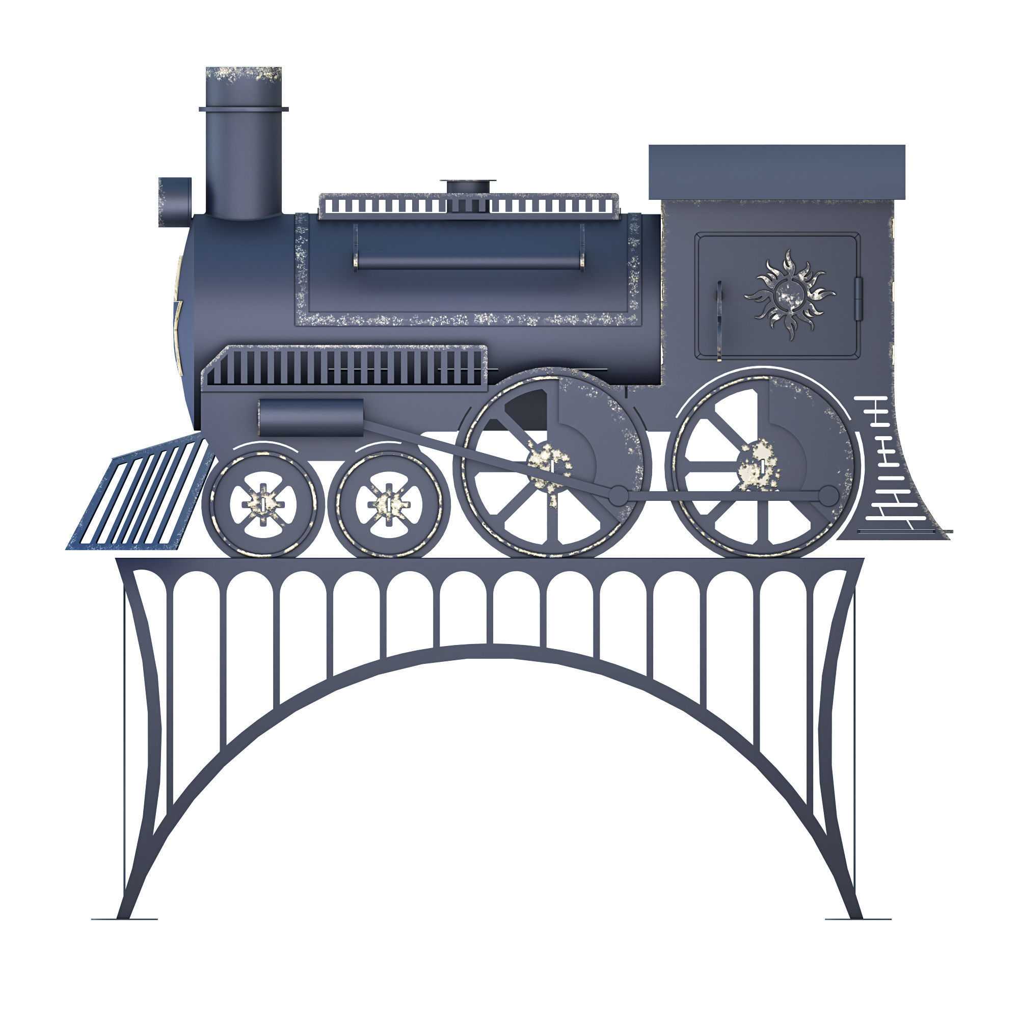 Stove train 3D model_3