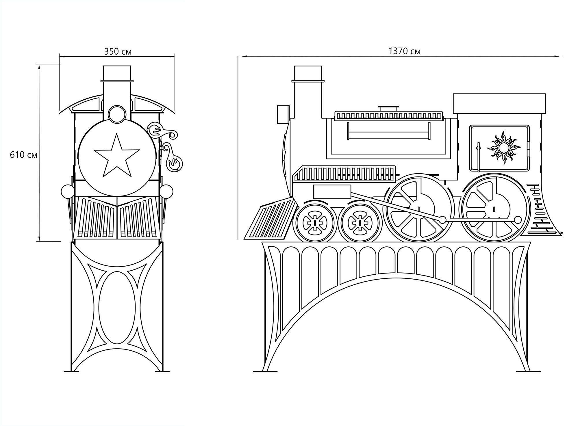 Stove train 3D model_7