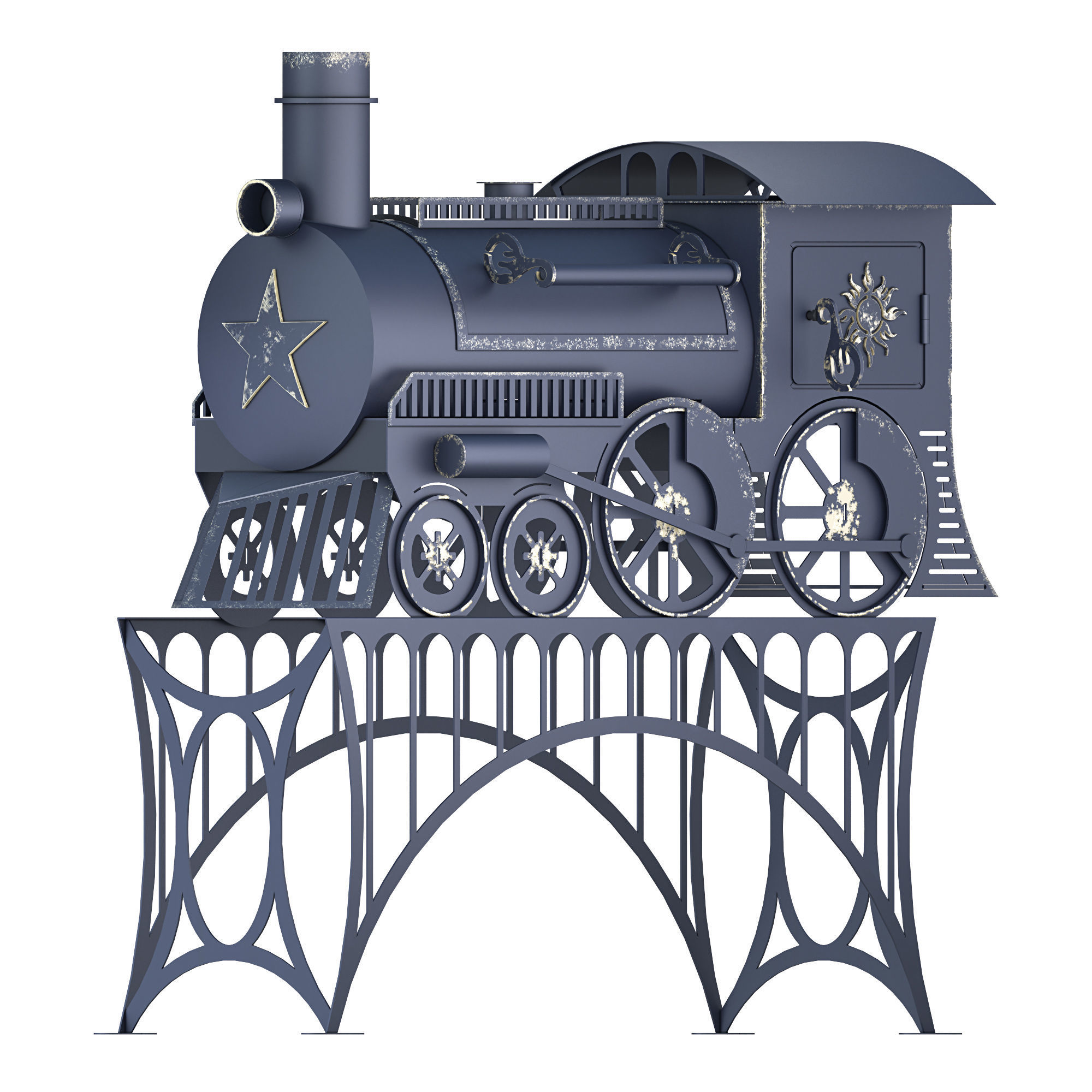 Stove train 3D model_0