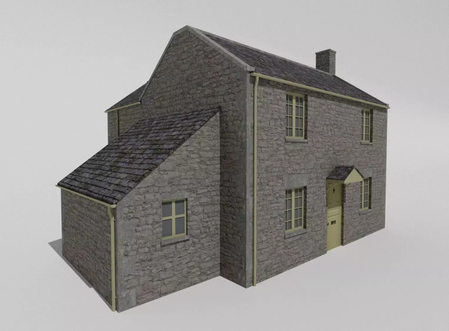 british cotswold stone country house Low-poly 3D model