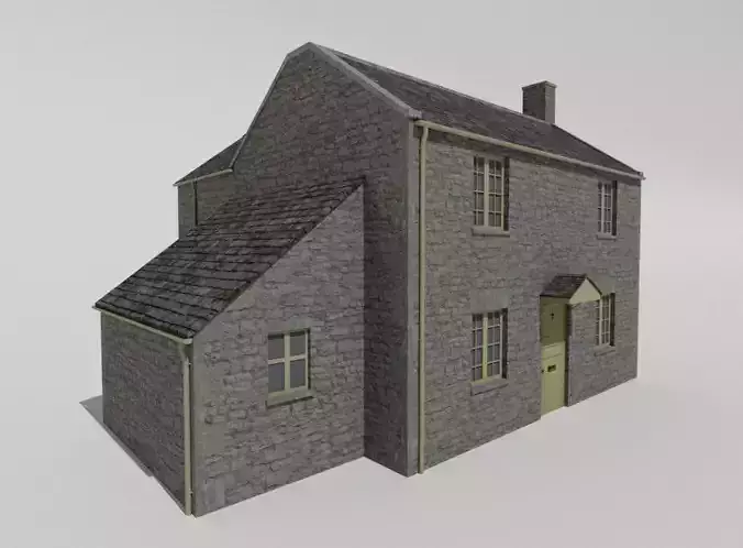 british cotswold stone country house Low-poly 3D model