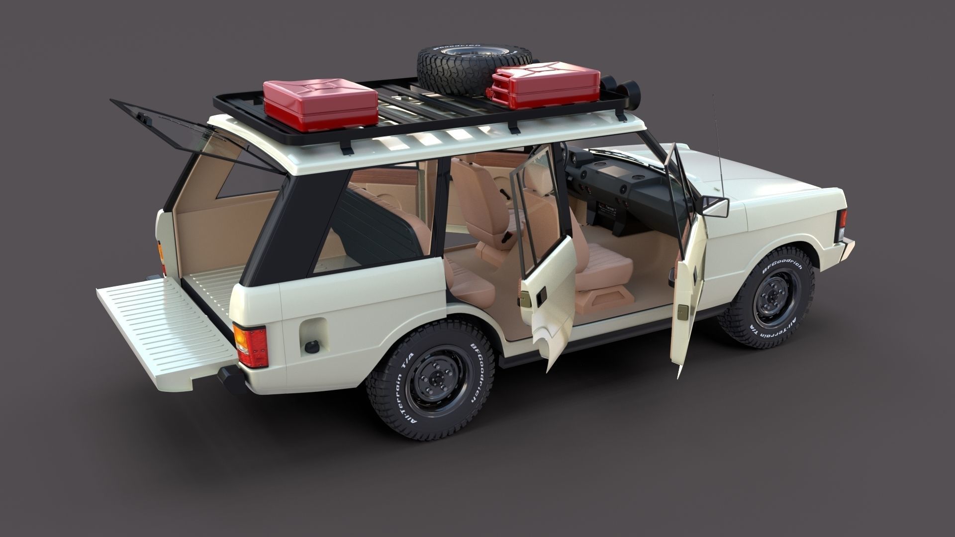 Range Rover Classic with interior v1 3D model_16