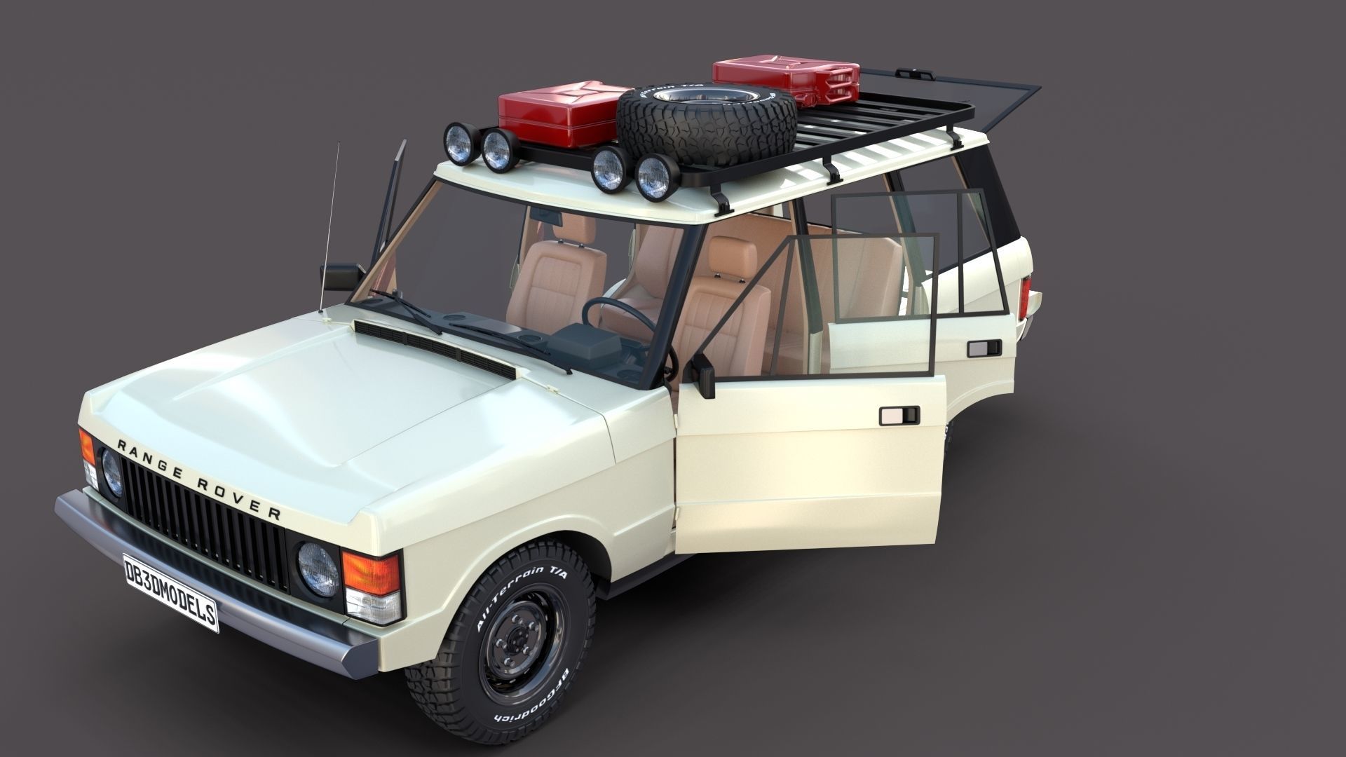 Range Rover Classic with interior v1 3D model_1