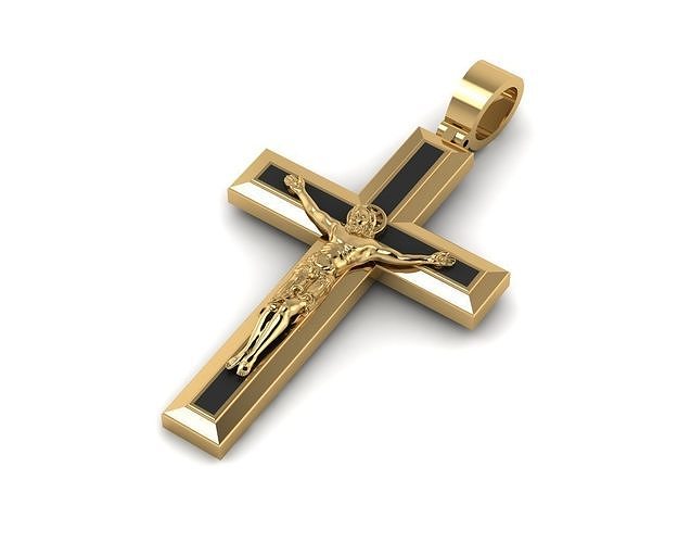 Elegance Pendant Jesus Cross With Enamel Fields 3D print model