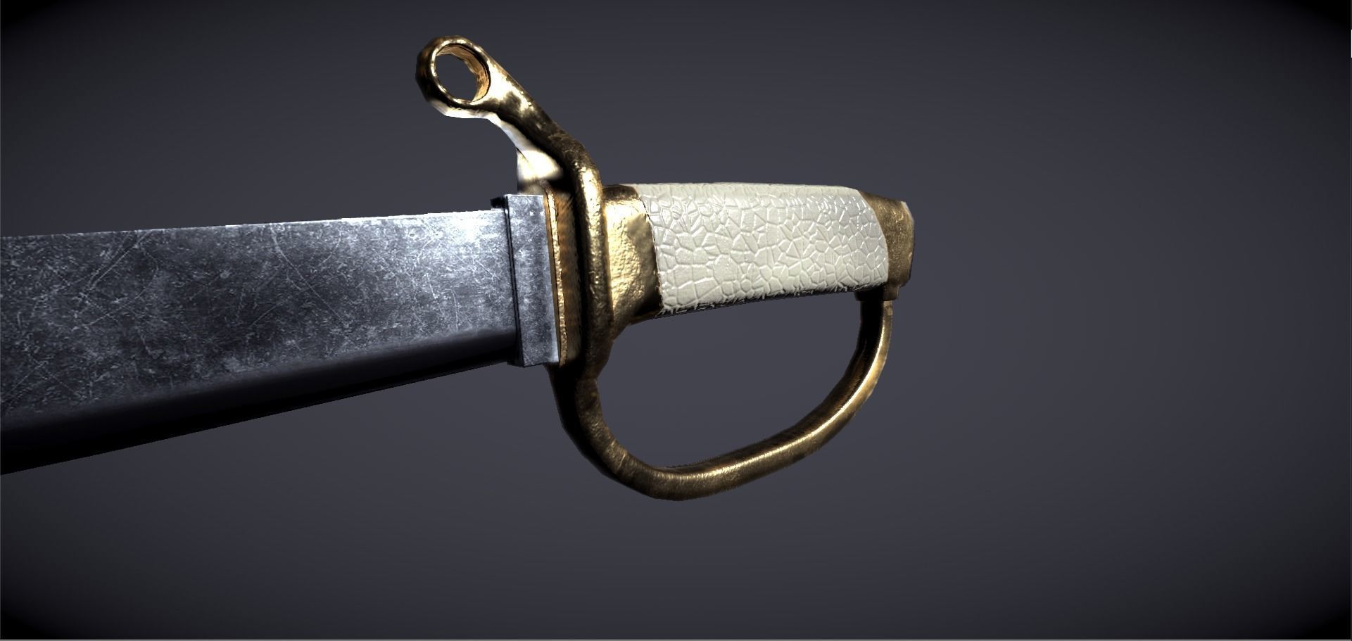 Sabre three swords Low-poly 3D model_4