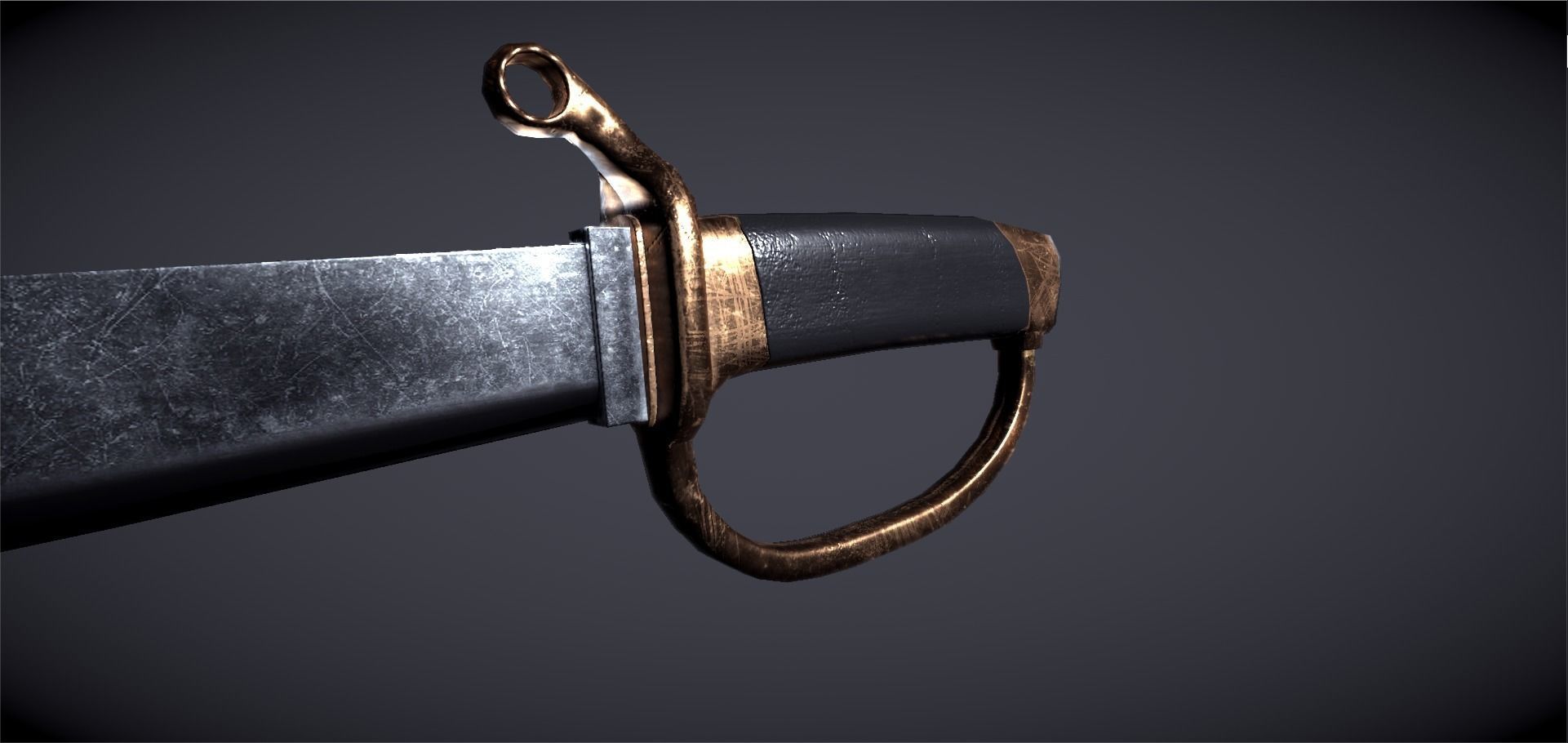 Sabre three swords Low-poly 3D model_1