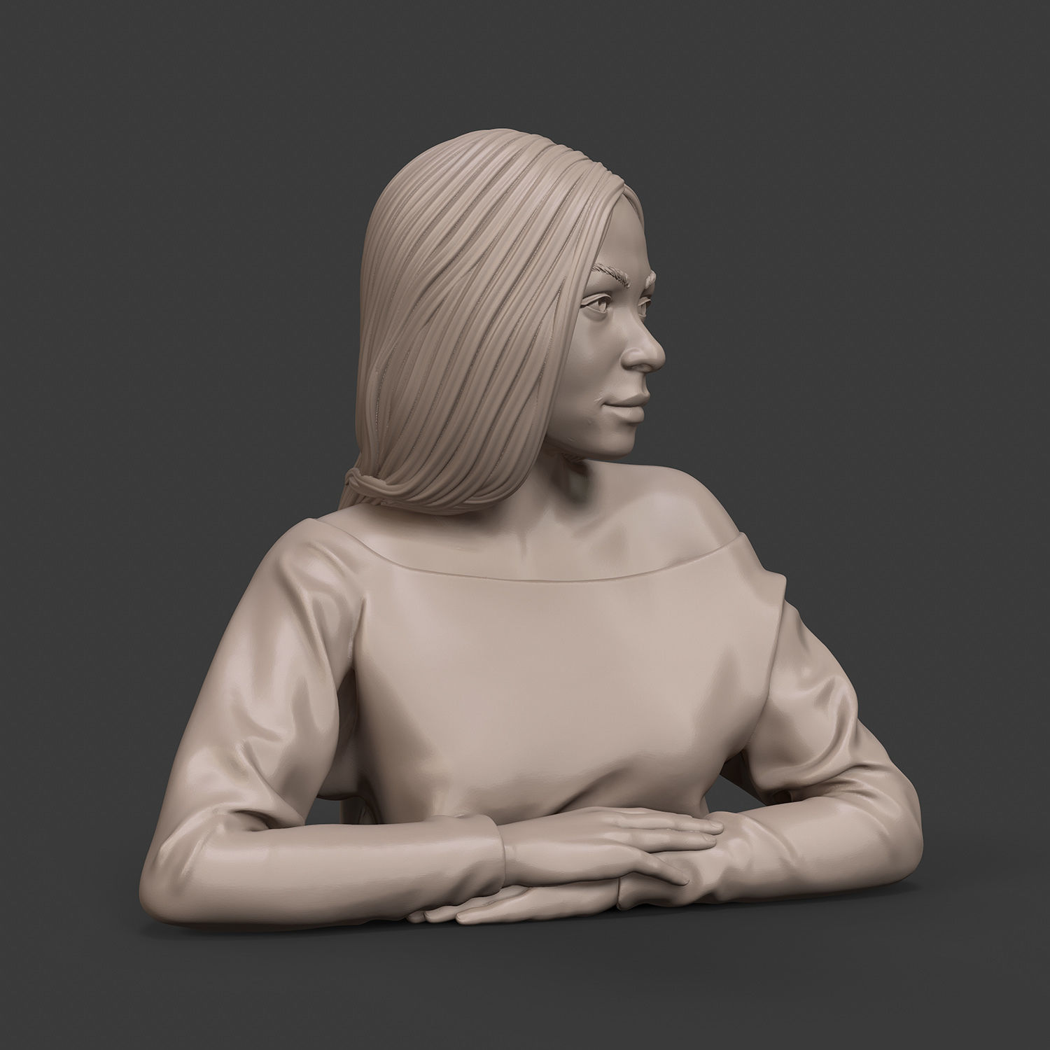 Girl W 3D print model 3D print model_13