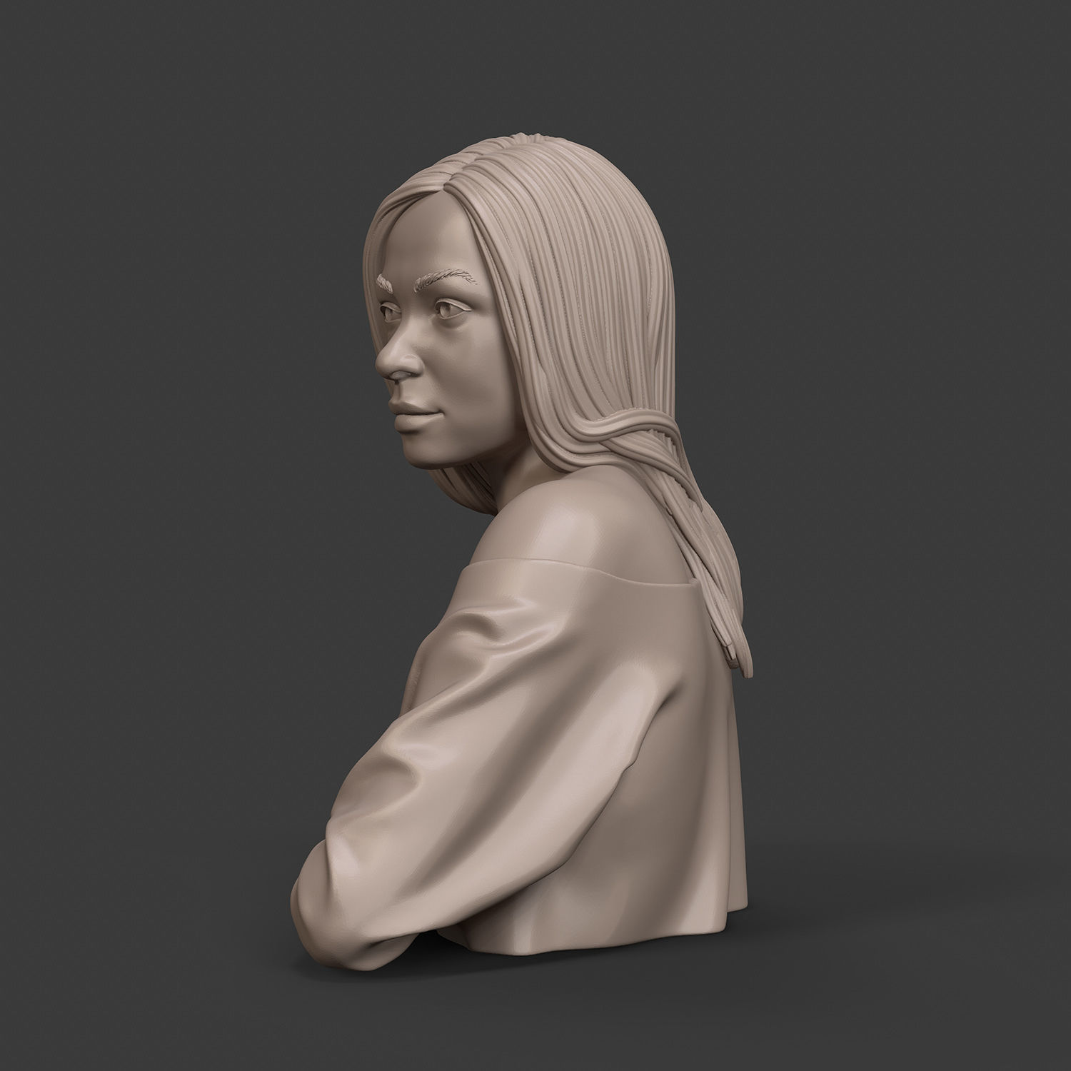 Girl W 3D print model 3D print model_14