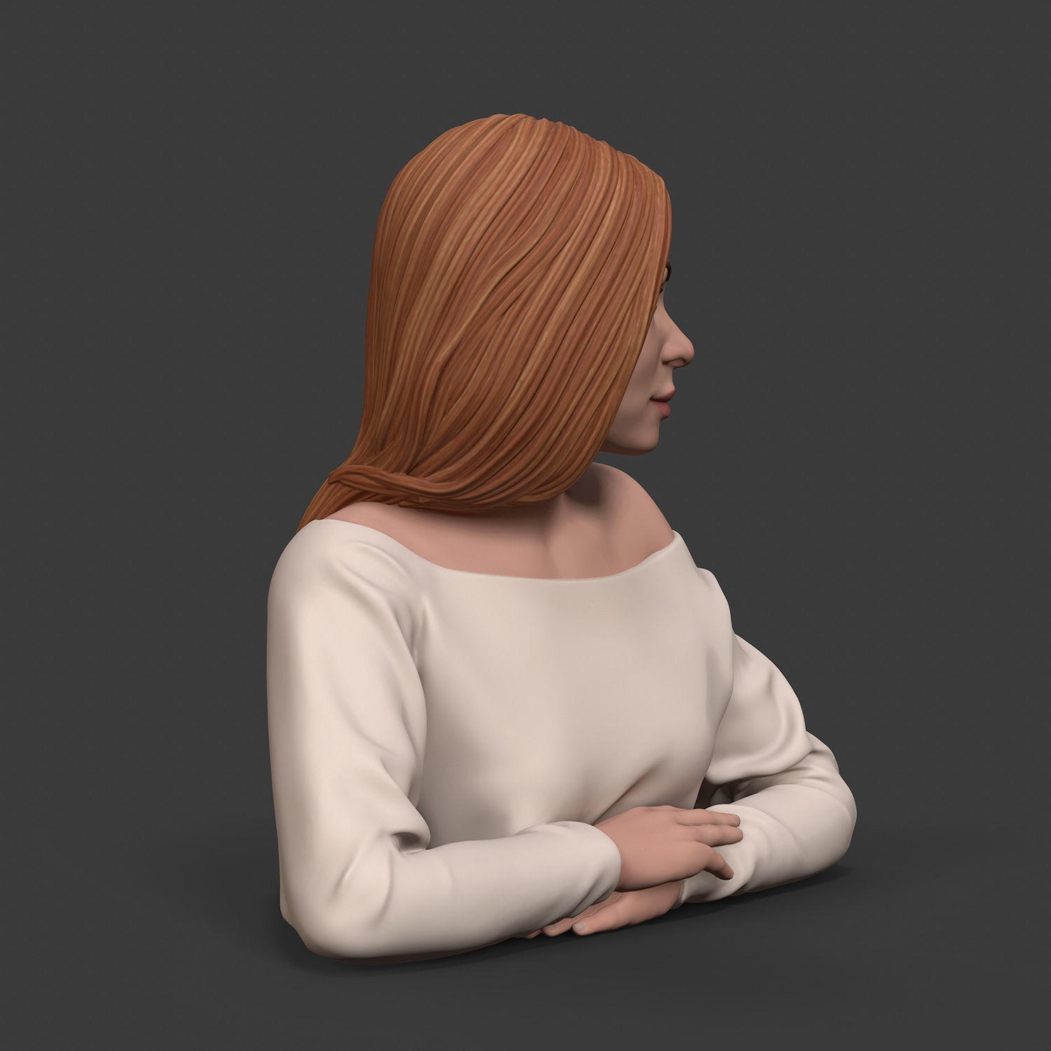 Girl W 3D print model 3D print model_3
