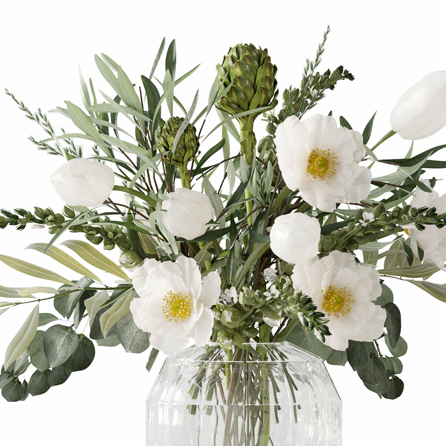 Light yellow bouquet 3D model_3