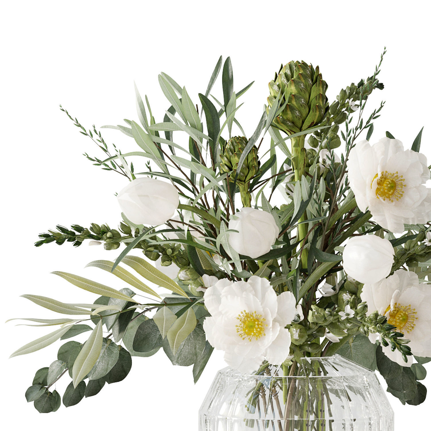 Light yellow bouquet 3D model_6