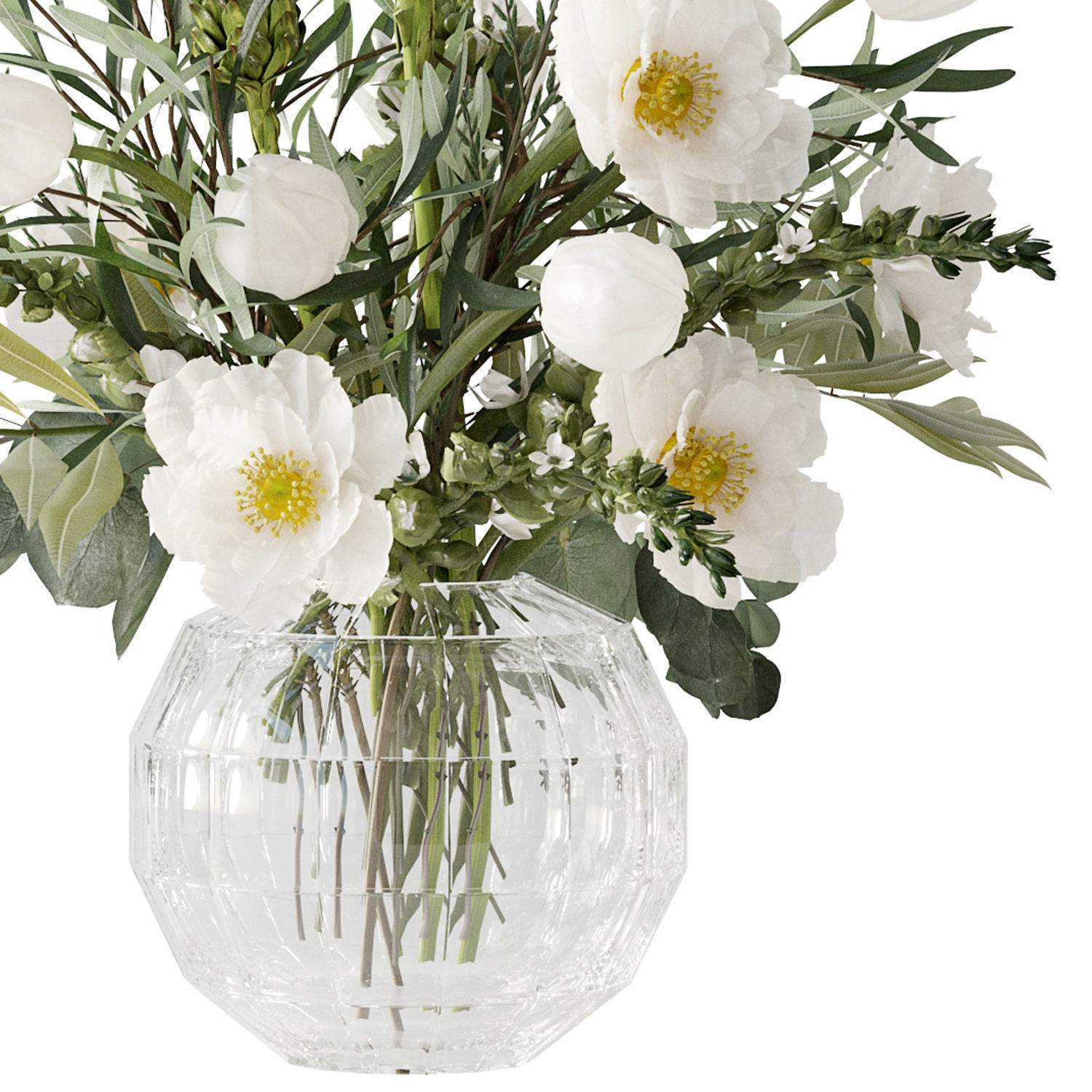 Light yellow bouquet 3D model_7