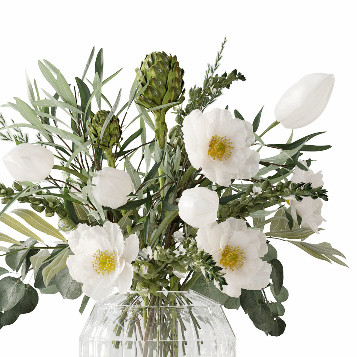 Light yellow bouquet 3D model_4