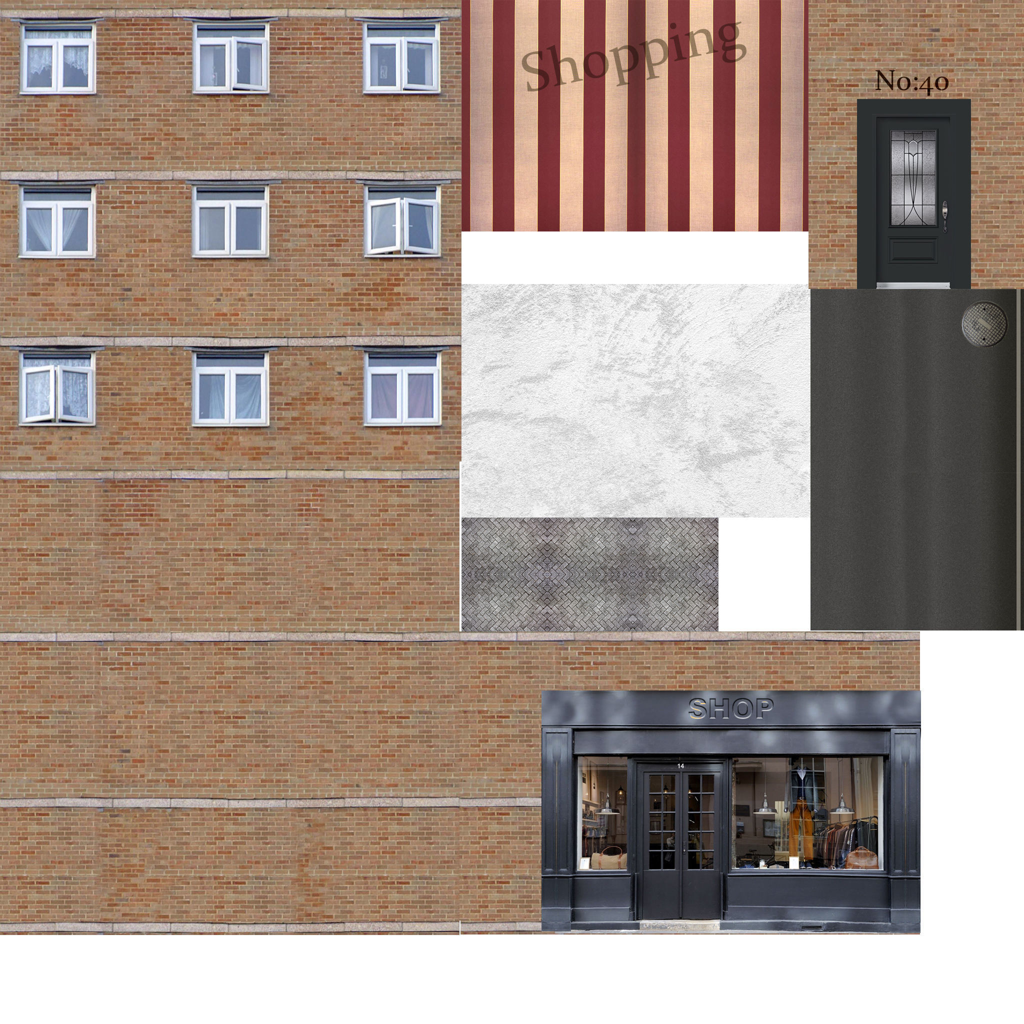 single building and with shopping Free low-poly 3D model_8