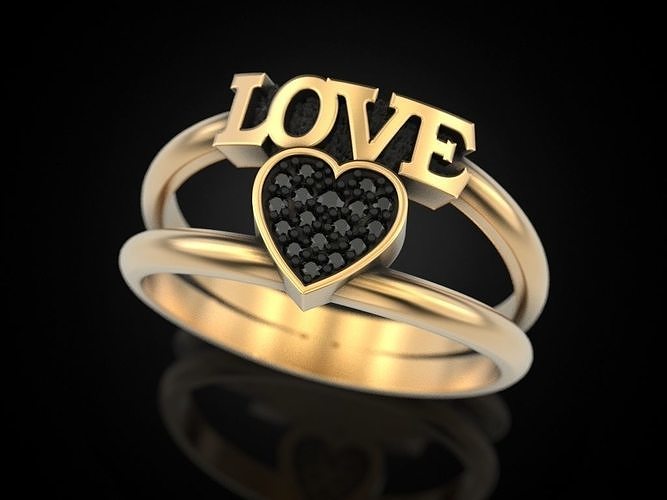 Love Heart Ring 3D print model