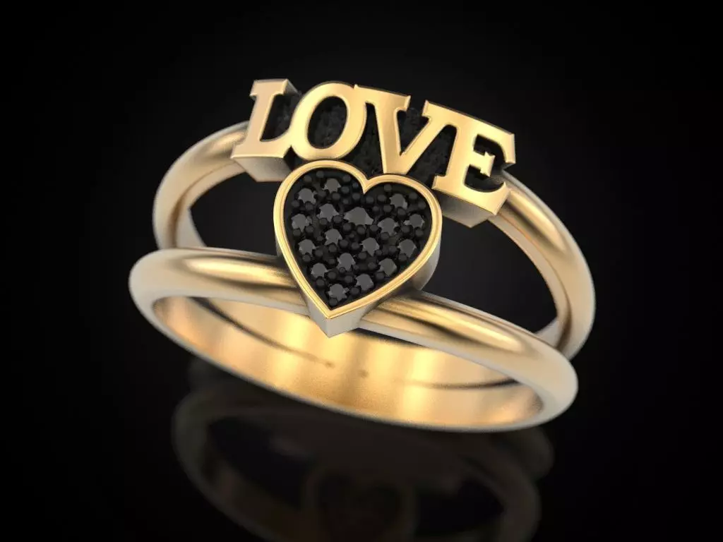 Love Heart Ring 3D print model