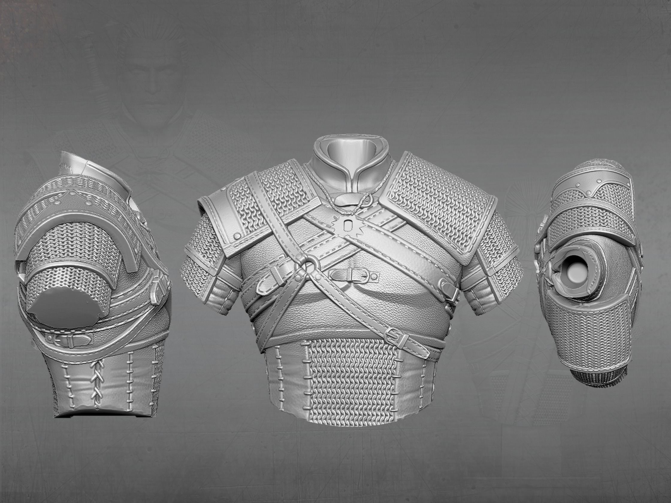 Witcher bust 3D print model_17