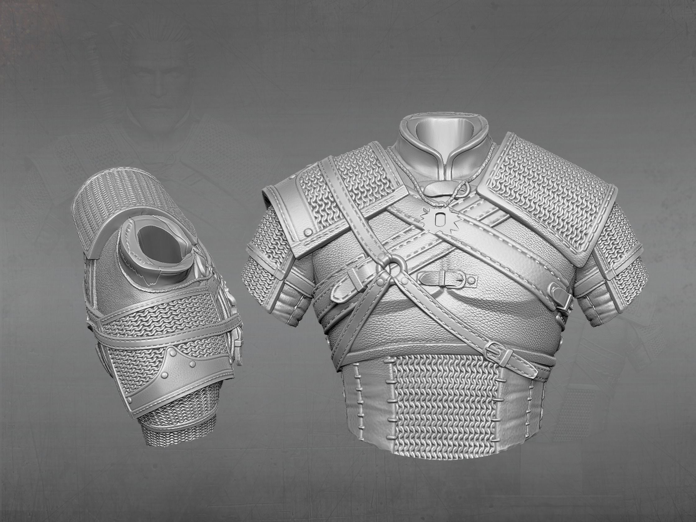 Witcher bust 3D print model_11