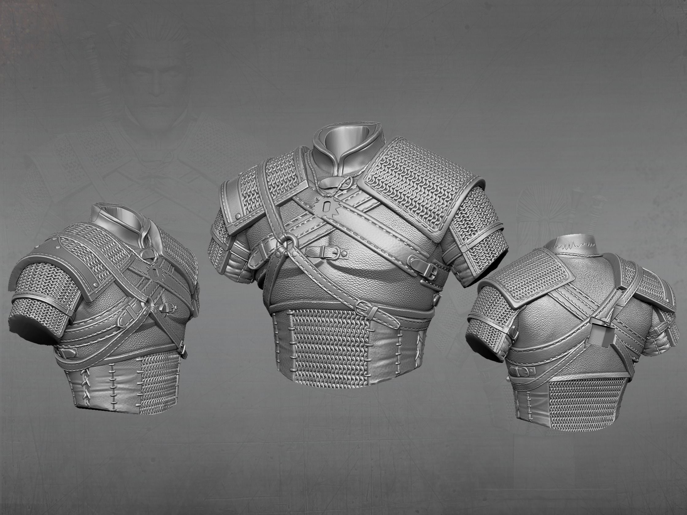 Witcher bust 3D print model_14