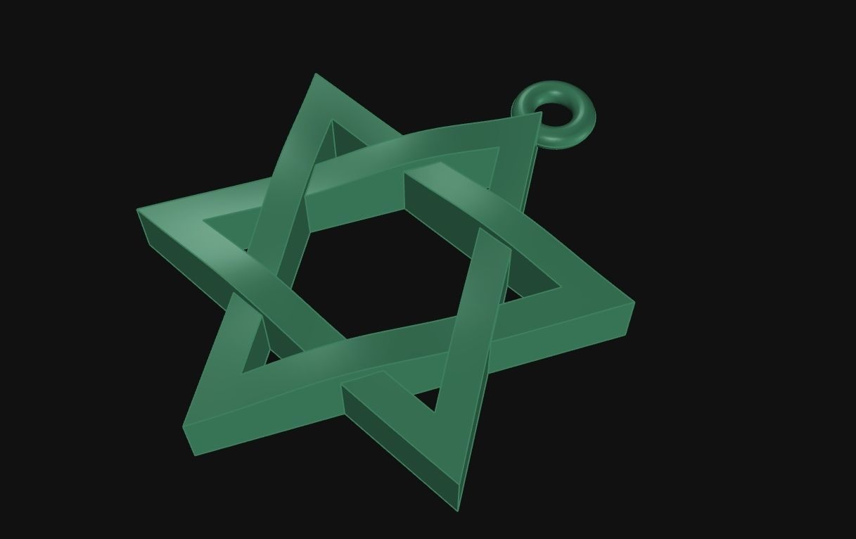 Pendant Star of David N 1091 3D print model_5