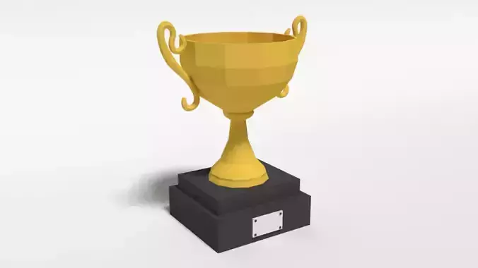 Low Poly Cartoon Trophy