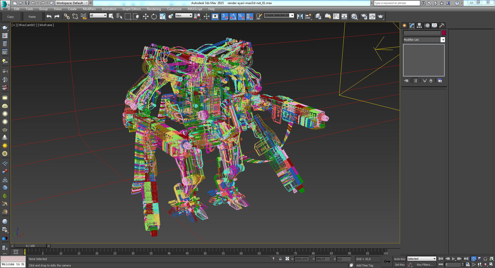 ROBOT-X metal robot with two guns 3D model_4