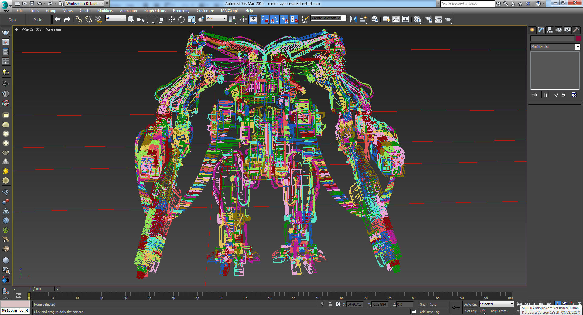 ROBOT-X metal robot with two guns 3D model_5