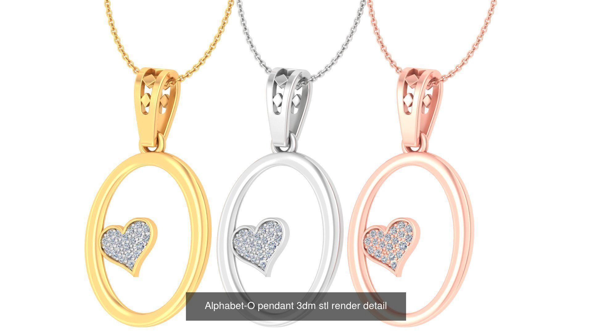 26 Alphabets Pendant Collection 3dm stl render  _16