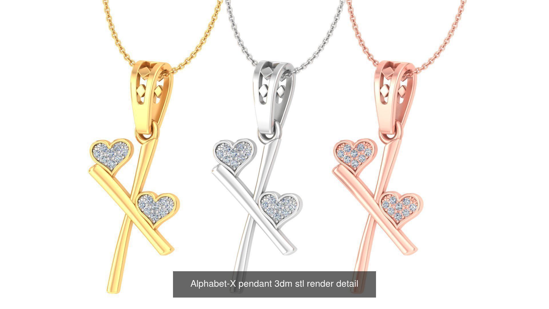 26 Alphabets Pendant Collection 3dm stl render  _25