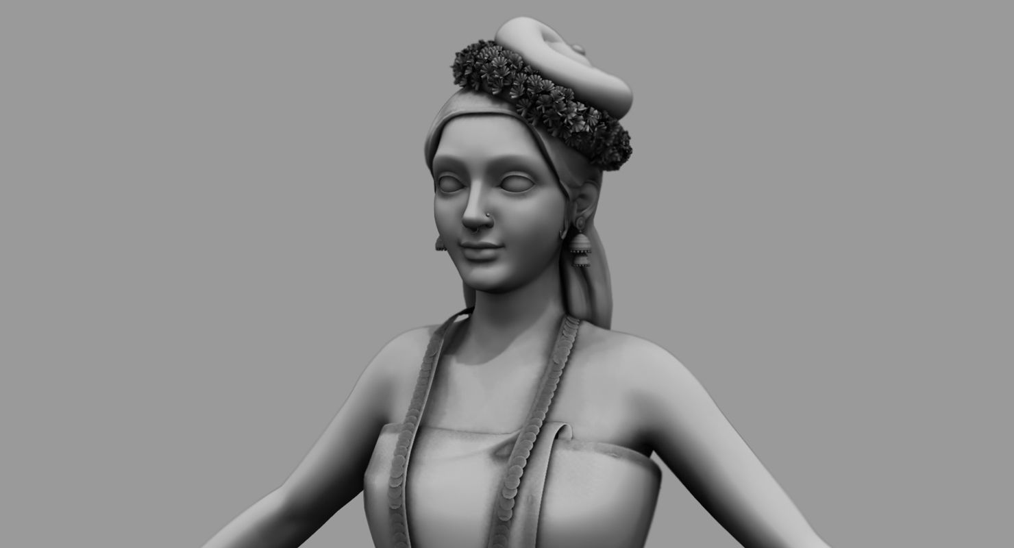 india kerala girl 3d model