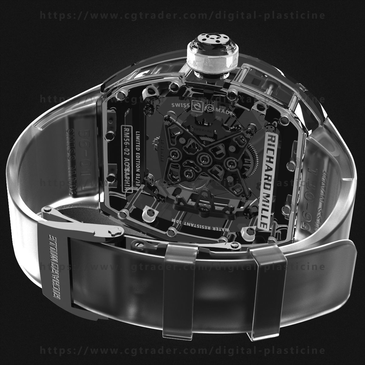 Richard Mille RM 56-02 Sapphire Watch 3D model_3