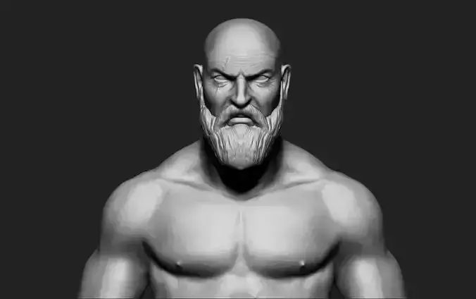 kratos old man with beard