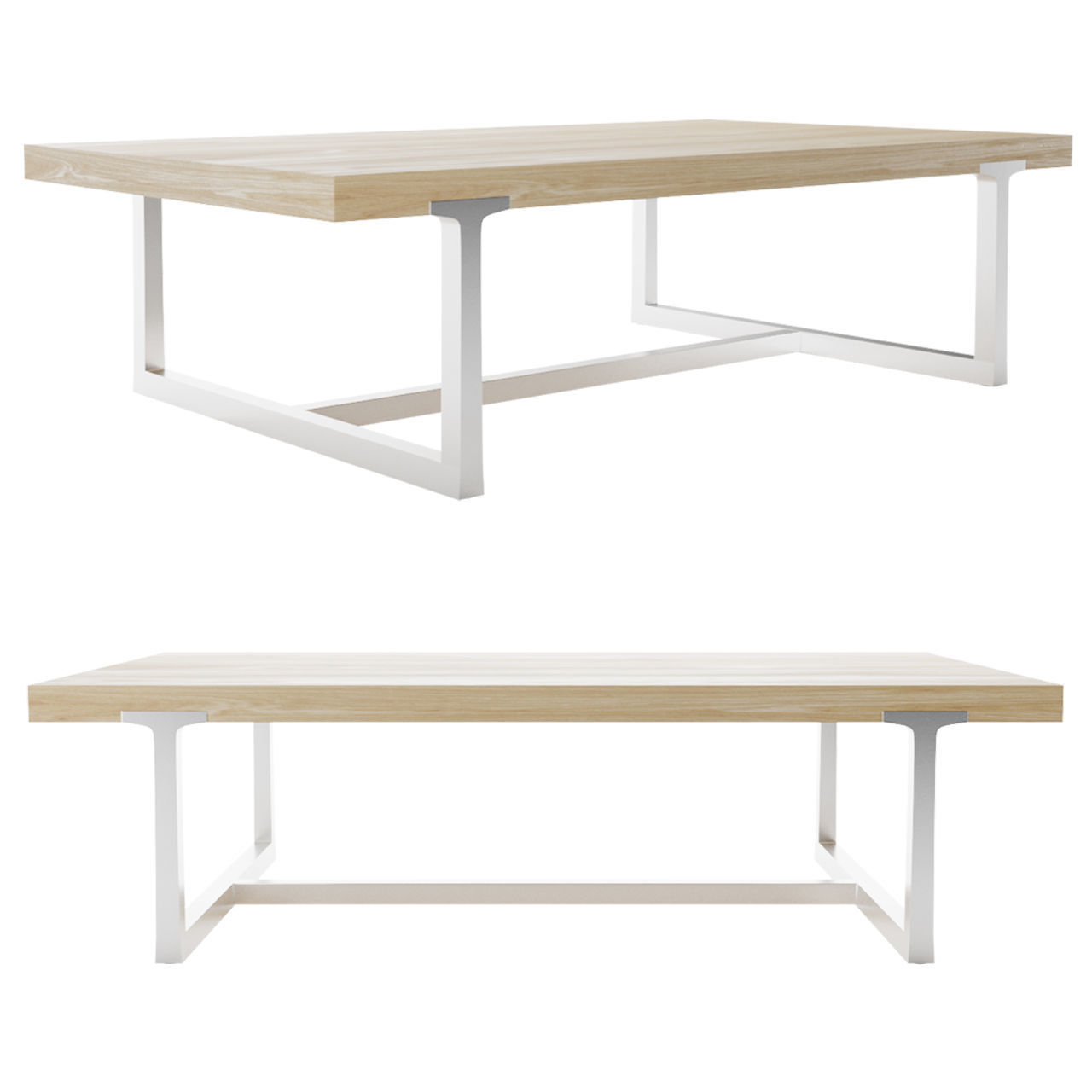 T-BRACE RECTANGULAR COFFEE TABLE RH 3D model_2