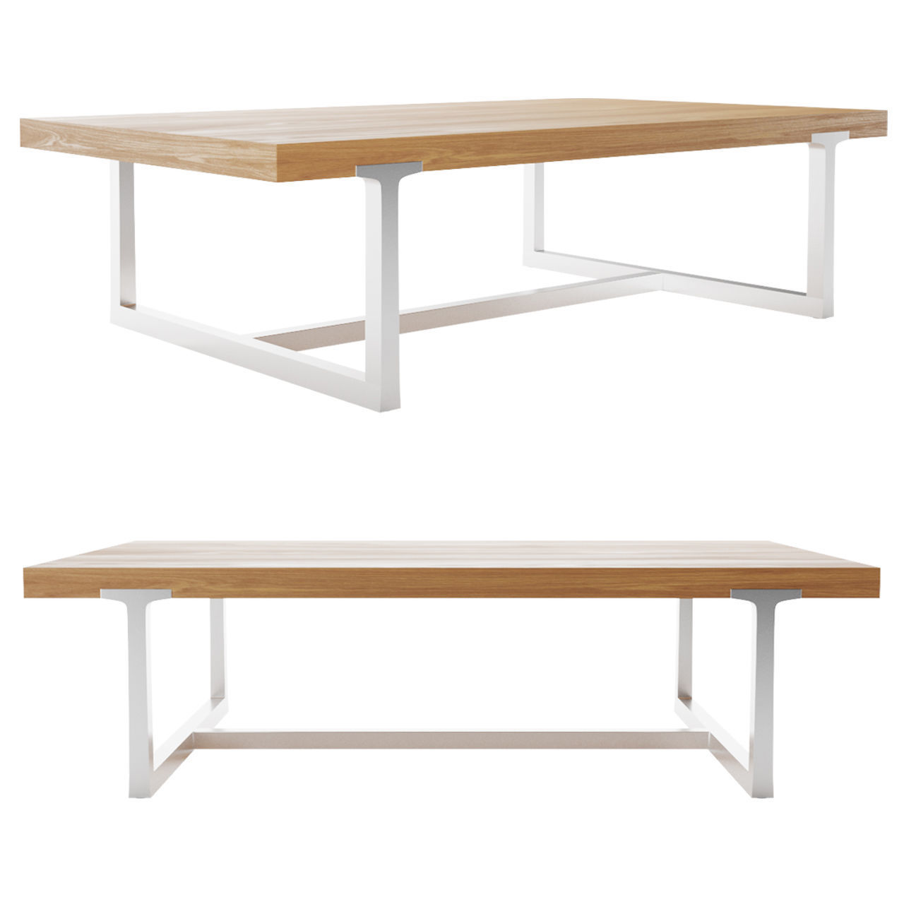 T-BRACE RECTANGULAR COFFEE TABLE RH 3D model_3