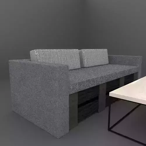 Strict sofa and table