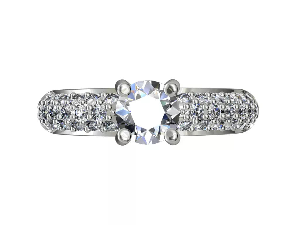 Jewelry Solitaire Band Ring Women Ring-JT6 3D print model_0