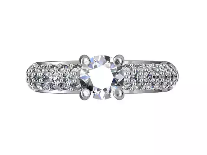 Jewelry Solitaire Band Ring Women Ring-JT6 3D print model