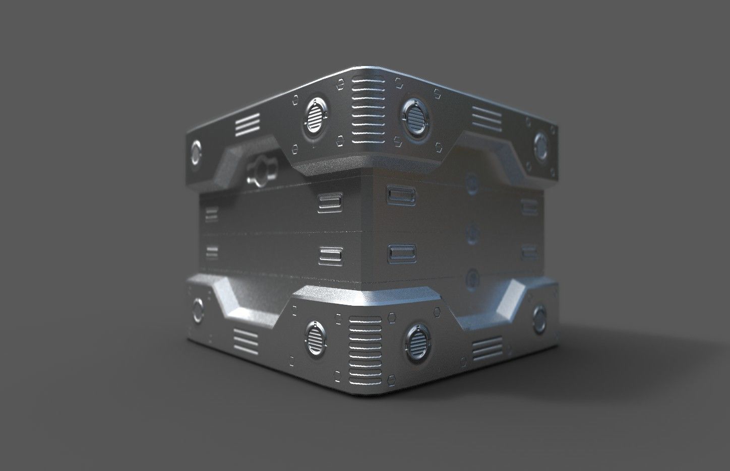 Scifi Power Supplier Box Free low-poly 3D model_6