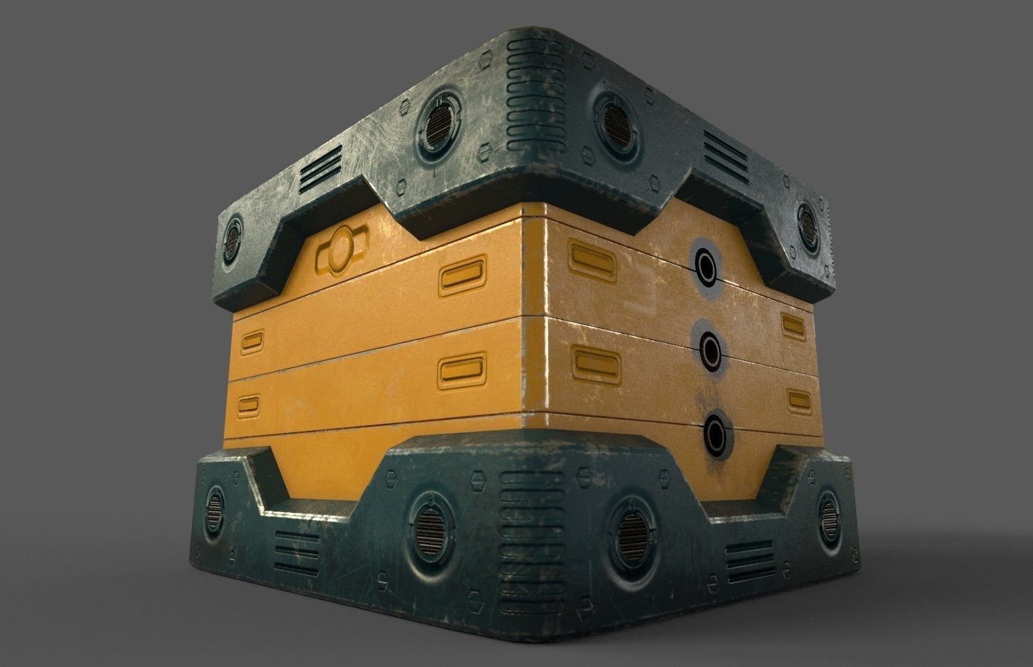 Scifi Power Supplier Box Free low-poly 3D model_3