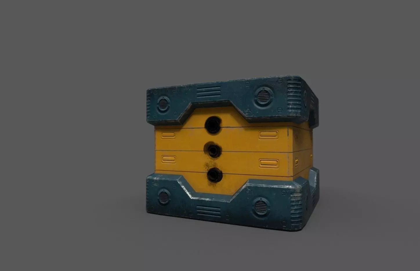 Scifi Power Supplier Box Free low-poly 3D model_0