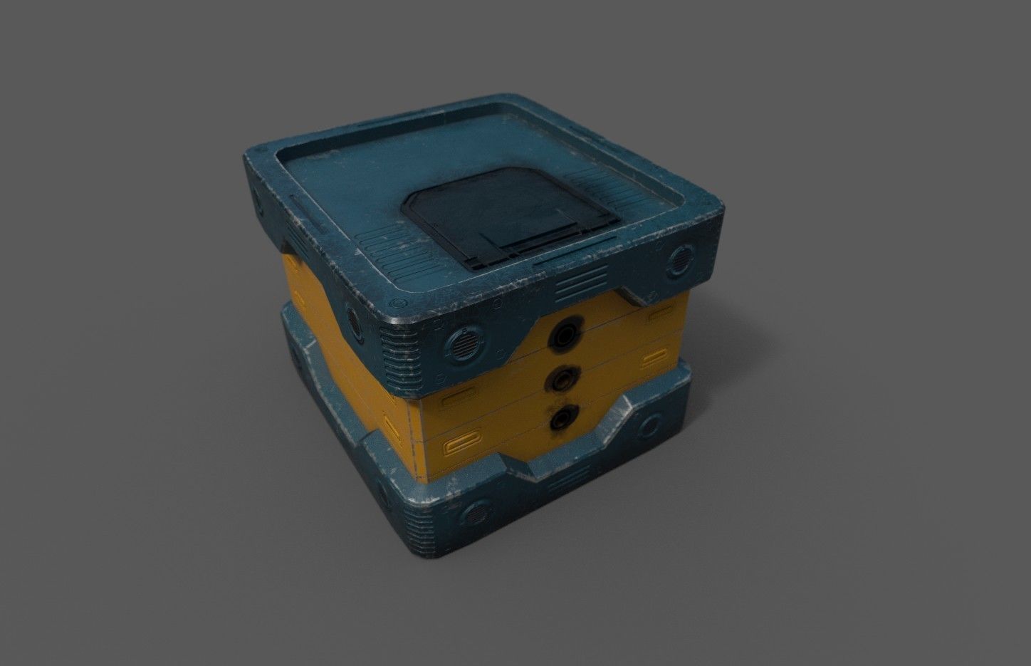Scifi Power Supplier Box Free low-poly 3D model_5