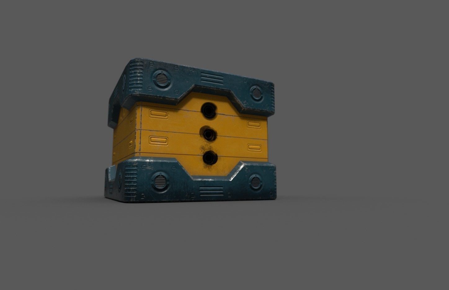 Scifi Power Supplier Box Free low-poly 3D model_1