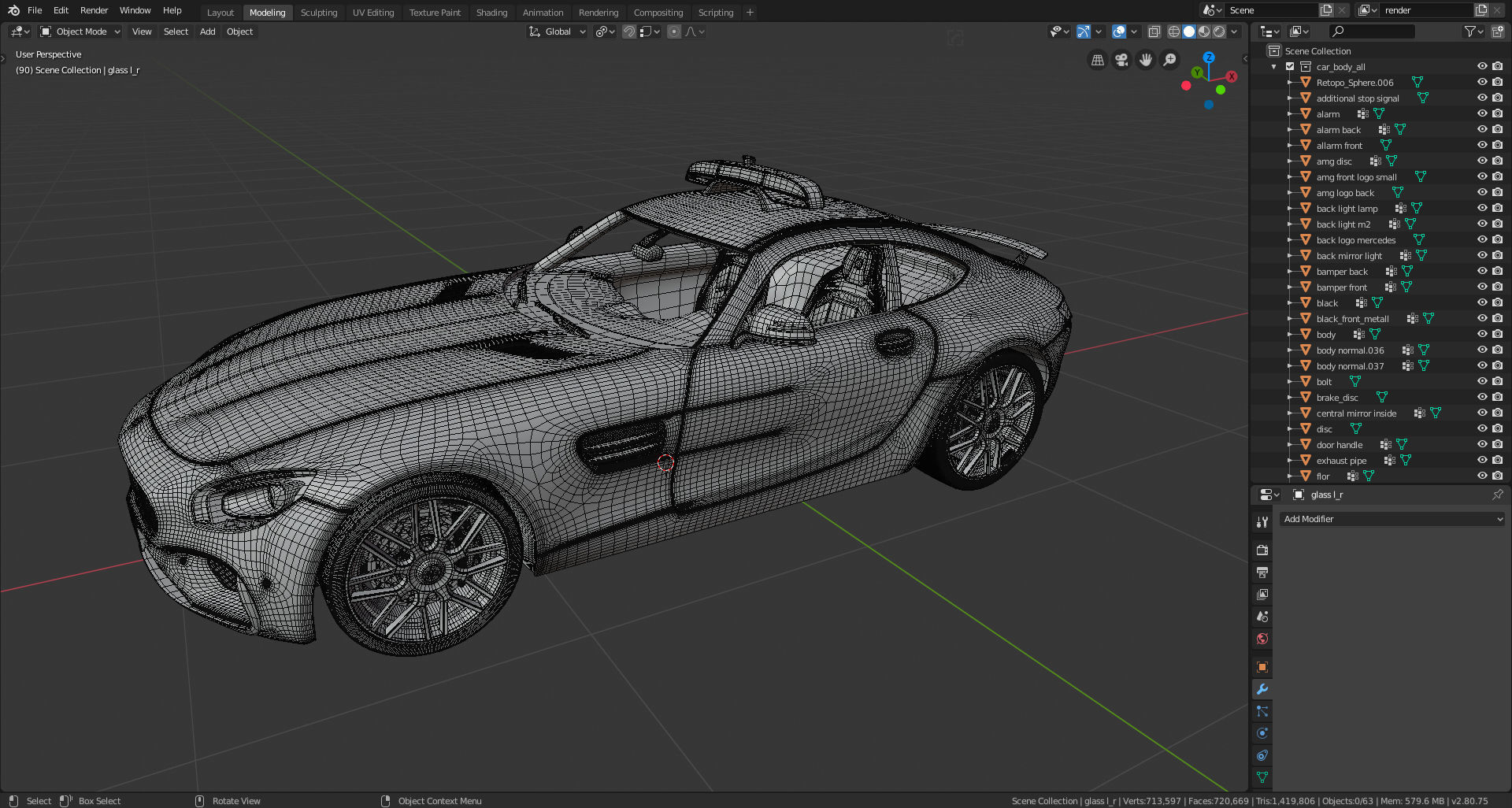 Mercedes-Benz AMG GTS safety car 3D model_10