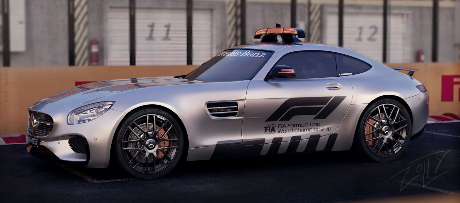 Mercedes-Benz AMG GTS safety car 3D model_5