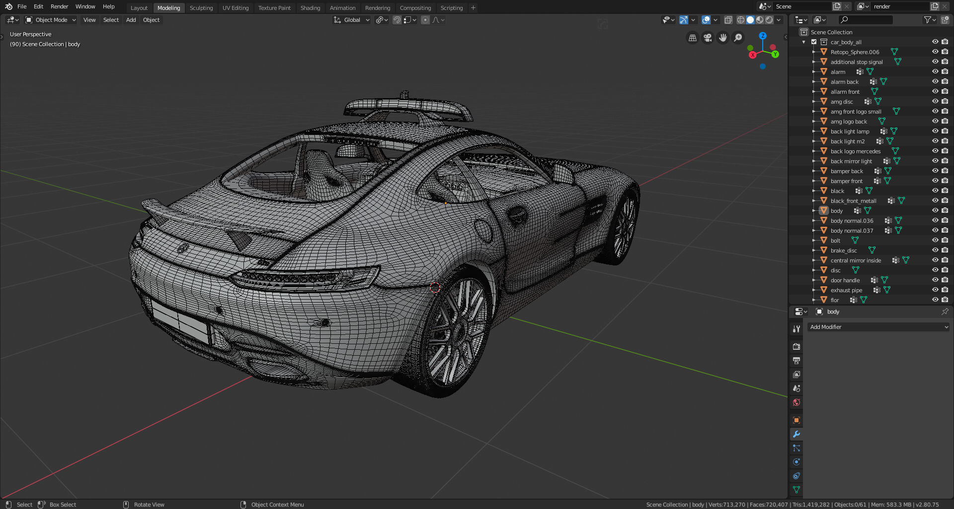 Mercedes-Benz AMG GTS safety car 3D model_11