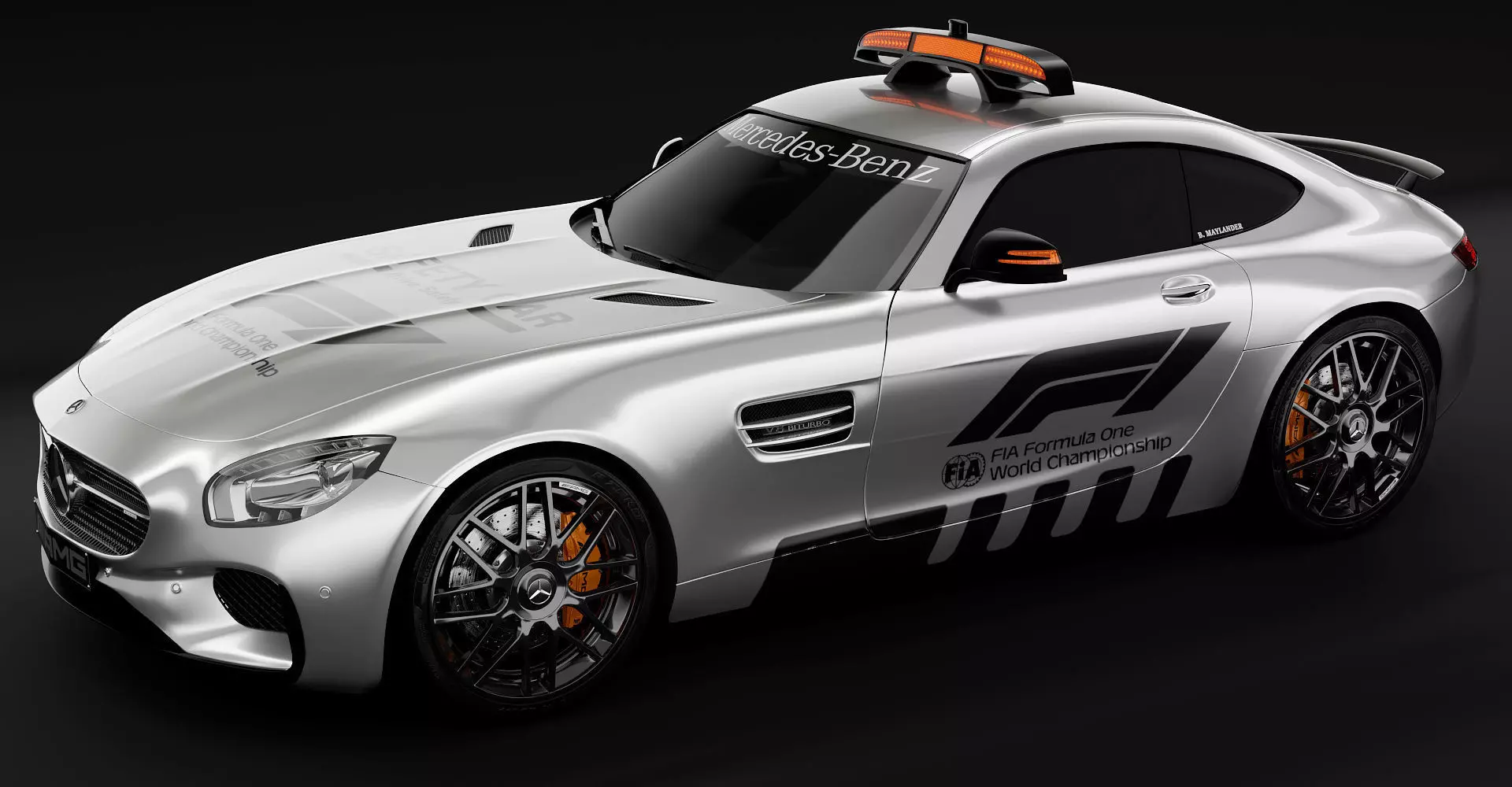 Mercedes-Benz AMG GTS safety car 3D model_0