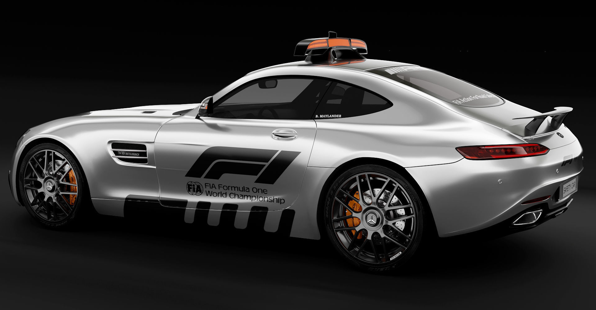 Mercedes-Benz AMG GTS safety car 3D model_2